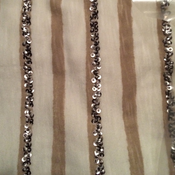 White Sequin Stripe Tee - Picture 3 of 4