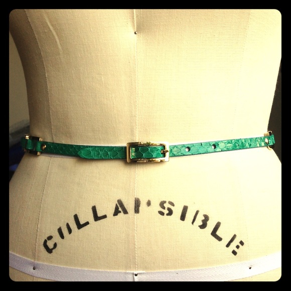 Jimmy Choo Jewel Green Snakeskin Belt