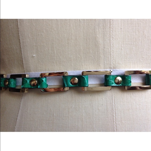 Jimmy Choo Jewel Green Snakeskin Belt main image 4