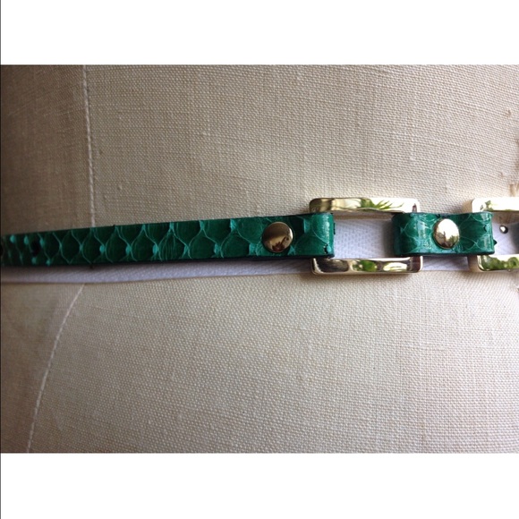 Jimmy Choo Jewel Green Snakeskin Belt