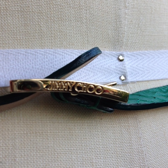 Jimmy Choo Jewel Green Snakeskin Belt