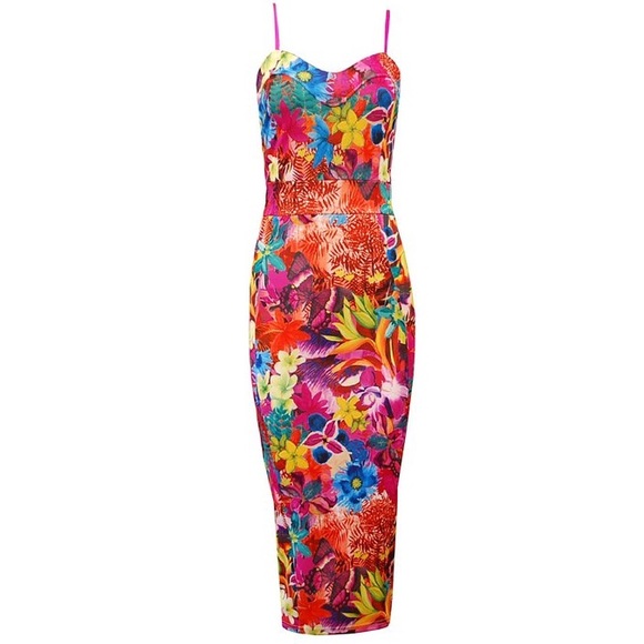 Fuschia Floral Bodycon
