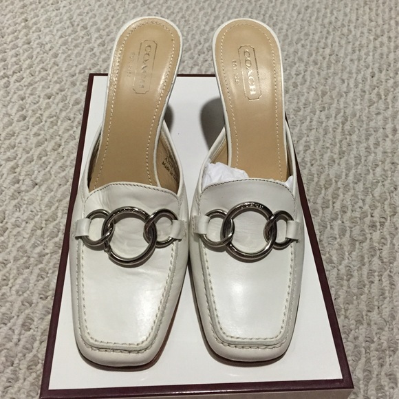 Coach Mules White Sz 8