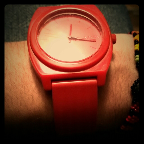 Nixon red "Minimal" wristwatch