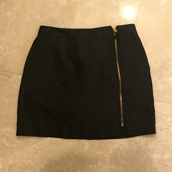 BCBGMAXAZRIA pattern textured side zipper skirt