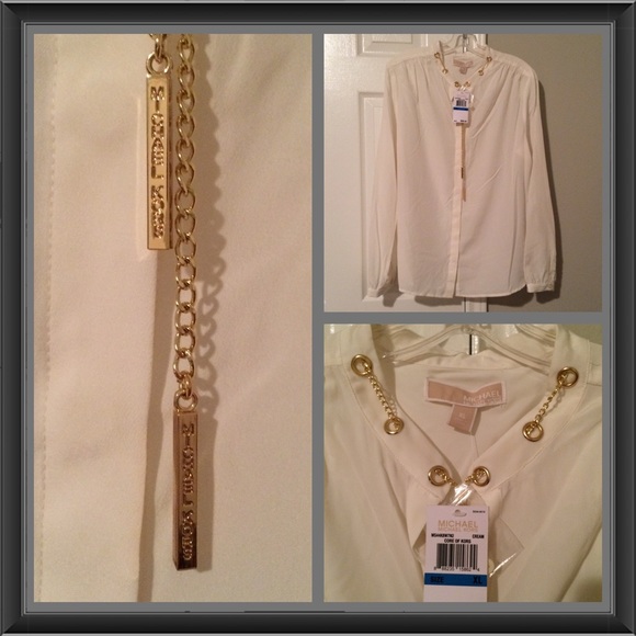Micheal Kors LongSleeve Silk Top