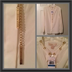 Micheal Kors LongSleeve Silk Top