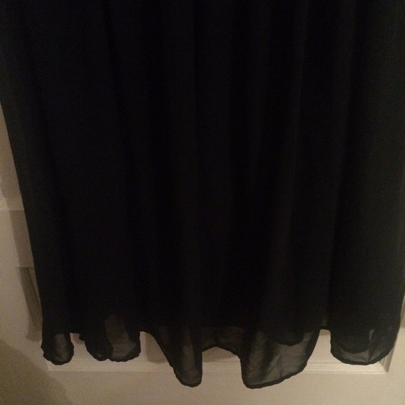 navy chiffon midi skirt - Picture 2 of 3