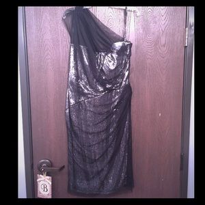 Tadashi Shoji Seliver Sequin Tulle Dress