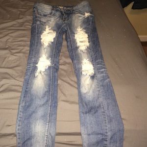 Distressed jeans