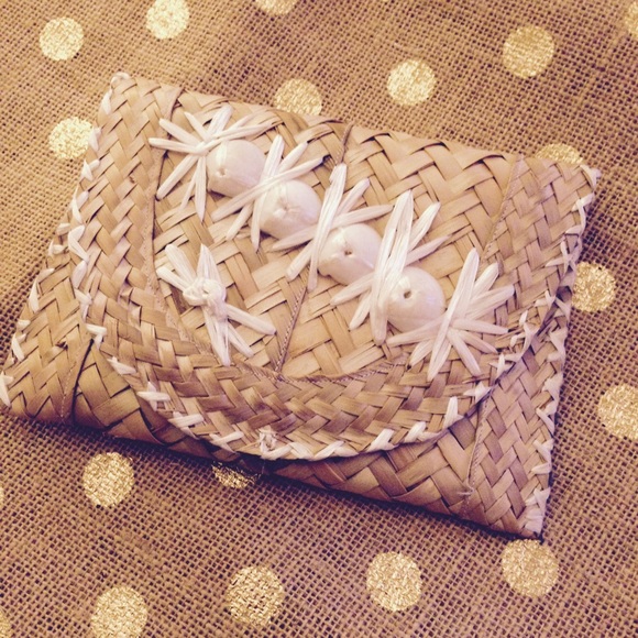 Vintage Accessories - Vintage Hawaiian Sophie Mini Straw Clutch