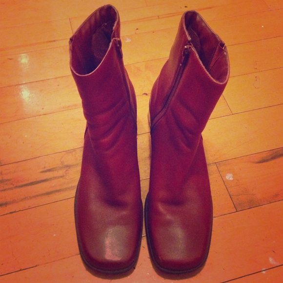 Red Over the ankle boots