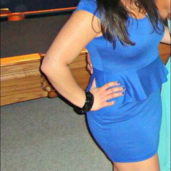 Love Culture Blue Peplum Dress