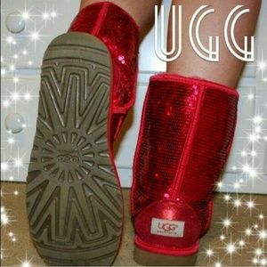RUBY RED SEQUINS UGG BOOTS