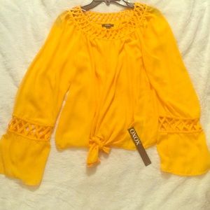 Yellow shear shirt by xoxo
