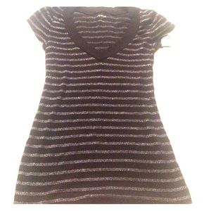 Short sleeve shirt black and silver