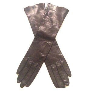 100% black leather gloves
