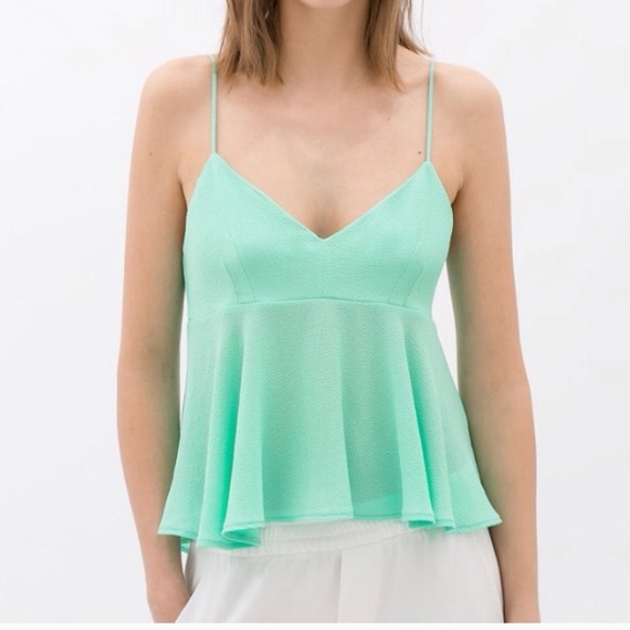 Zara mint green flowy tank top