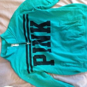 xs pink half zip sweatshirt