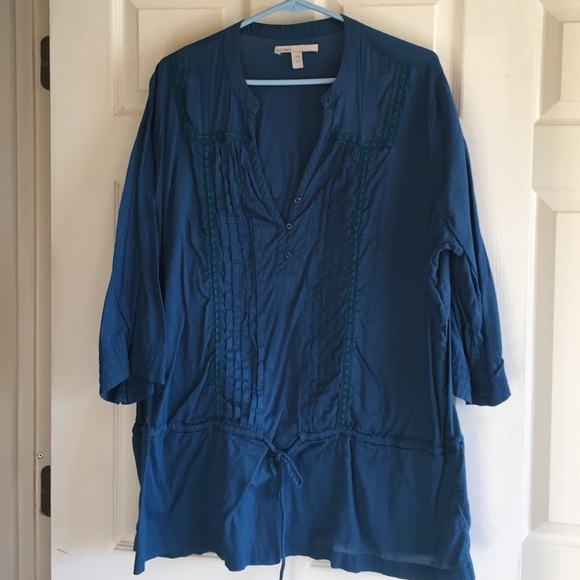 Blueish green 3/4 sleeve blouse. XXL