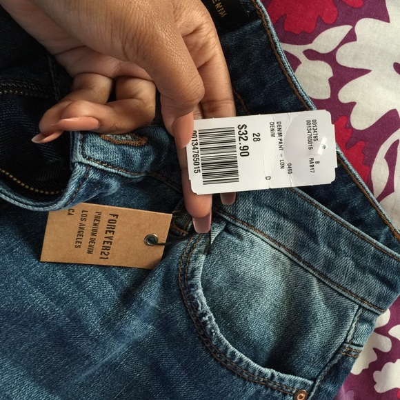 Forever 21 Denim Pants With Rips - Picture 2 of 3