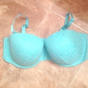 Blue lace bra