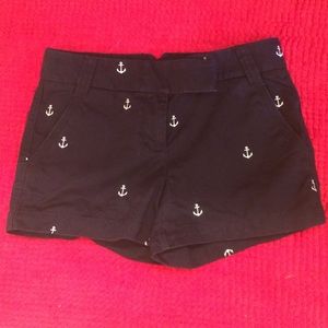 Navy blue high waisted shorts w/ anchors by J.Crew