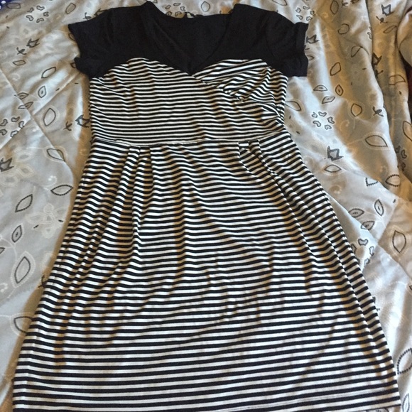 Cute black and white striped dress!