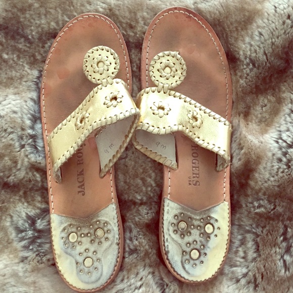 Jack Rogers gold sandals