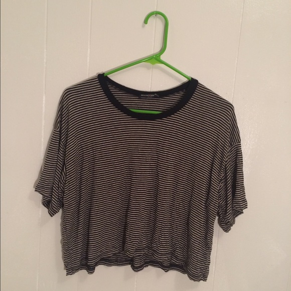 🚫SOLD 🚫Striped Brandy Crop Top - Picture 1 of 2