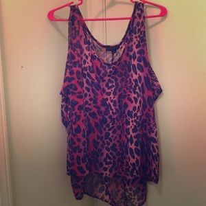 Pink Leopard Print Sheer Shirt