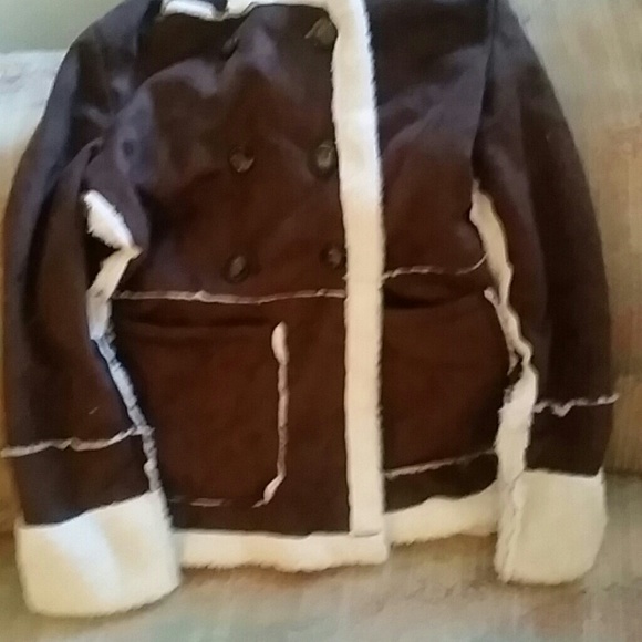 Suede coat with hoodie