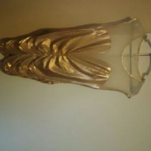 Gold and white mesh snake skin body con dress