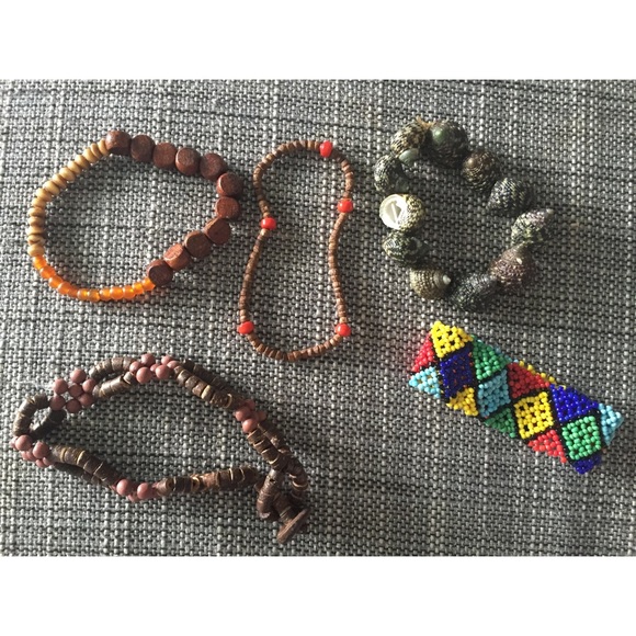 Bundle of boho / hippie bracelets and one anklet
