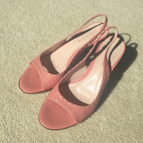 Coral Pink Peep Toe Slingback Sandals