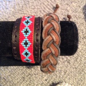 2 leather bracelets
