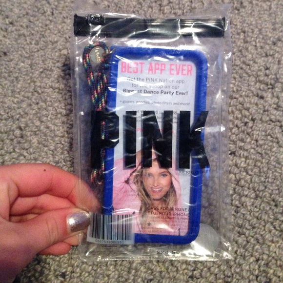Brand new PINK blue rubber Iphone 5/5s case - Picture 1 of 3