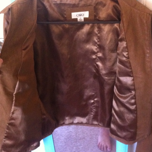 Brown faux leather jacket!! - Picture 2 of 3