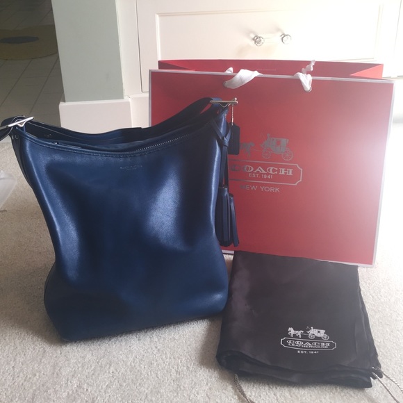 Coach Blue Duffle Shoulder Bag Purse