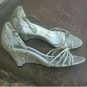 Bone ankle strap heels