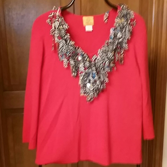 Ruby Rd. Red Top zebra trim