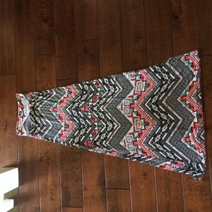 Tribal Print Maxi Skirt