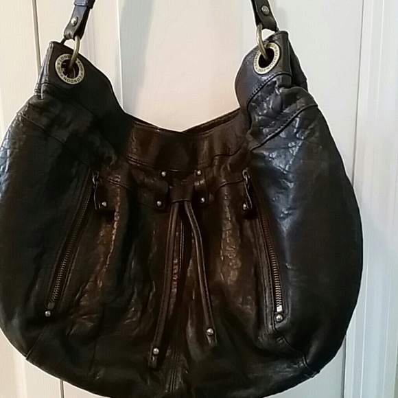 London Fog rich brown leather handbag