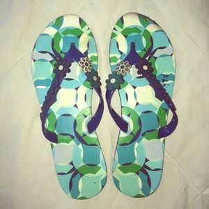 Size 6 Coach "poppy" flip flops