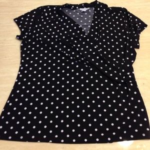 Polka dot wrap shirt
