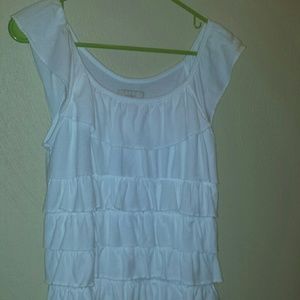 Ruffled white top
