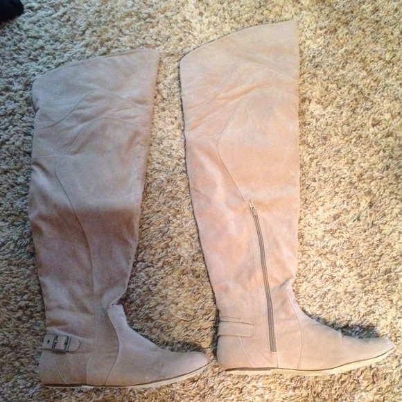 Tan over the knee boots
