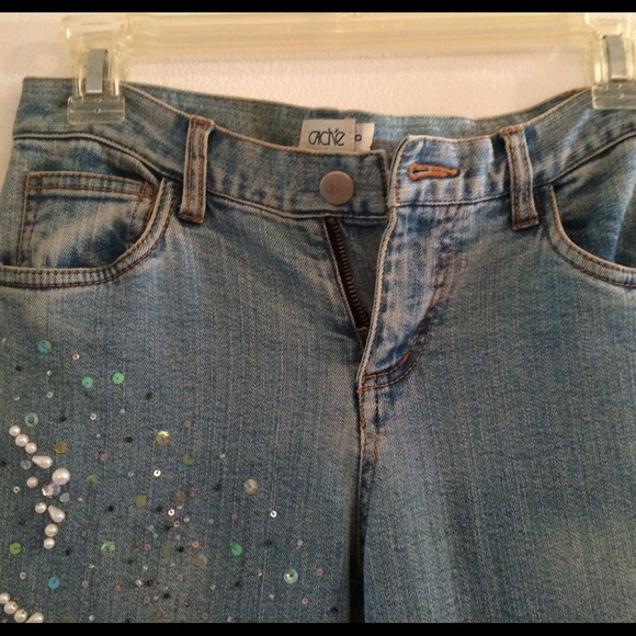 Cache Jeans with pearls and bling size 0 - Picture 4 of 4