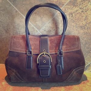 AUTHENTIC brown suede coach bag