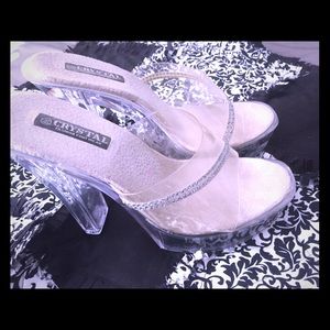 Clear and rhinestone platforms